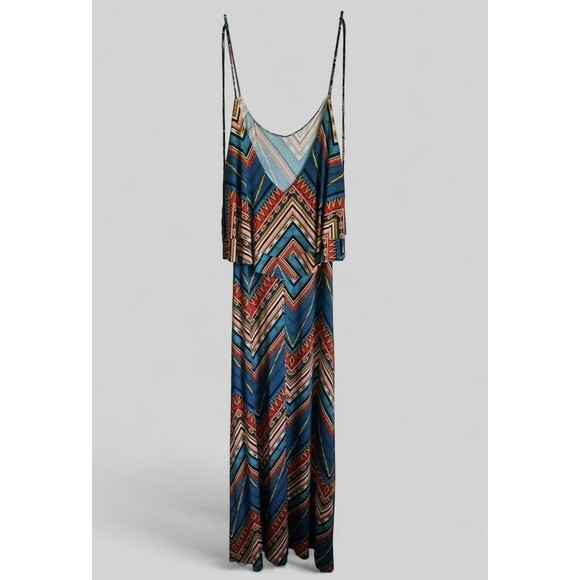 WASABI + MINT Womens Native Aztec Western Print Maxi Dress Size Large - Picture 1 of 13